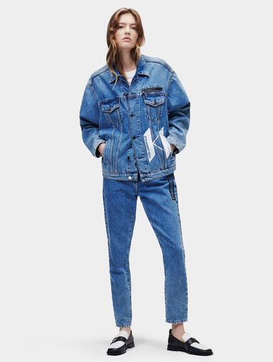 Denim jacket with logo print - 5