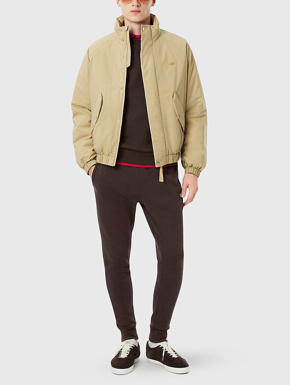 Cotton sweatshirt with logo in green - 2