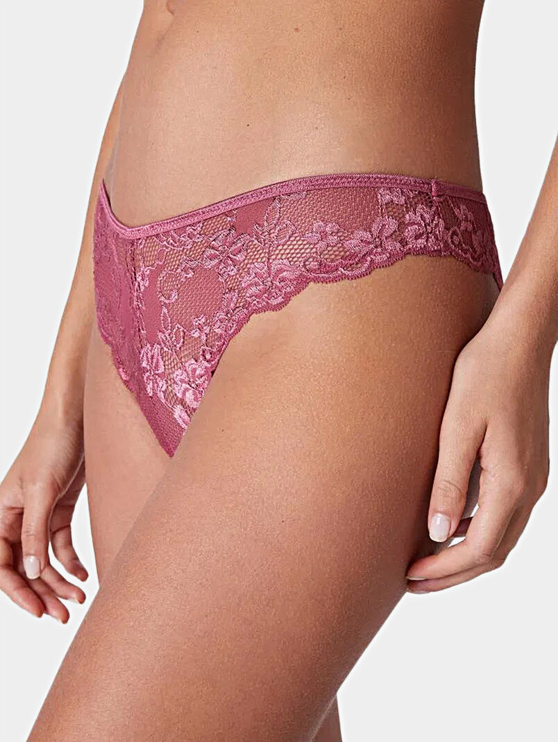 Pink brazilian briefs with lace - 3
