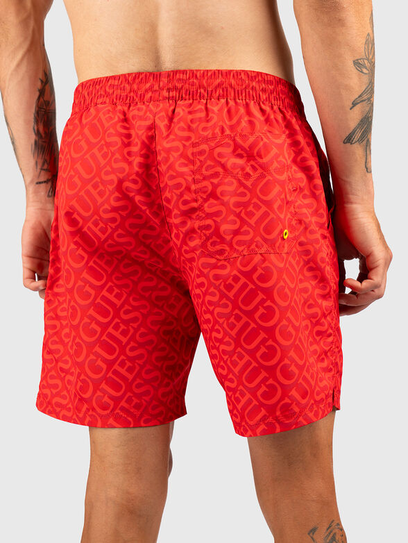 Beach shorts with logo print in grey - 2