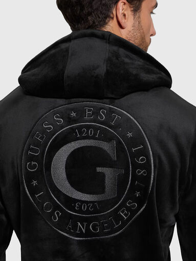 Black sweatshirt with logo motifs - 4