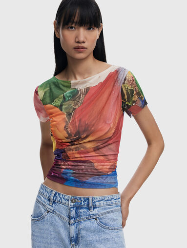 T-shirt with chiffon - 4