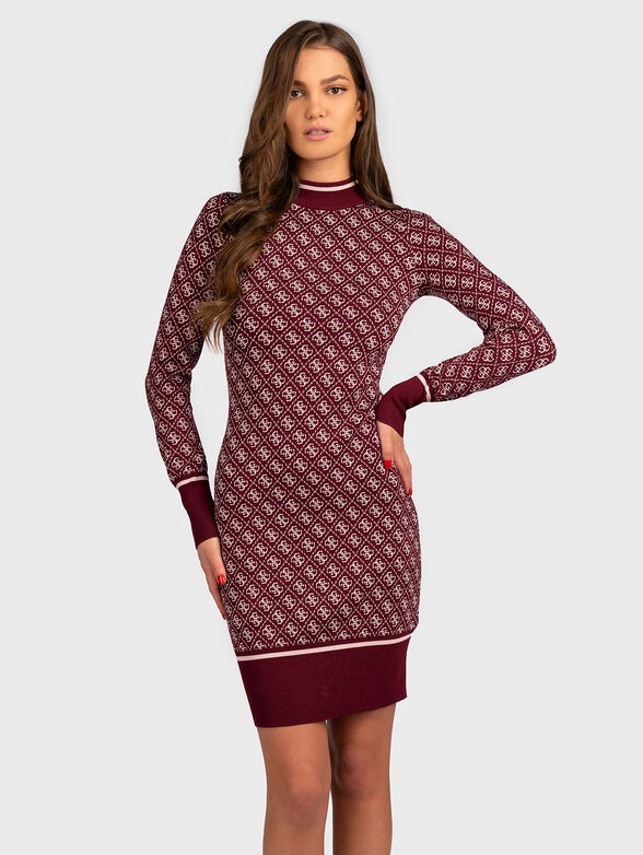 Knit dress with monogram logo detail - 1