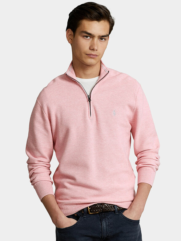 Cotton sweater with zip - 1