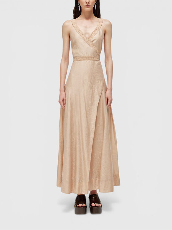 Дълга рокля от лиосел и дантела - 1