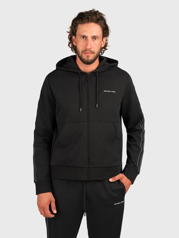 Black sweatshirt with logo details - 1