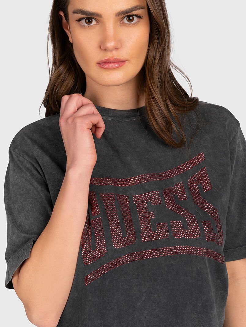 CELIA T-shirt  with rhinestone logo - 3