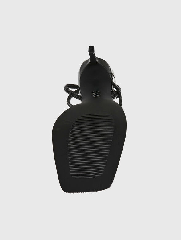 Black heeled sandals with logo - 5