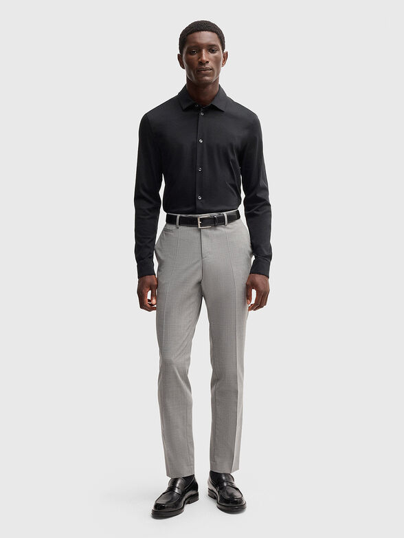 H-PAVER 17 black slim-fit cotton shirt - 2