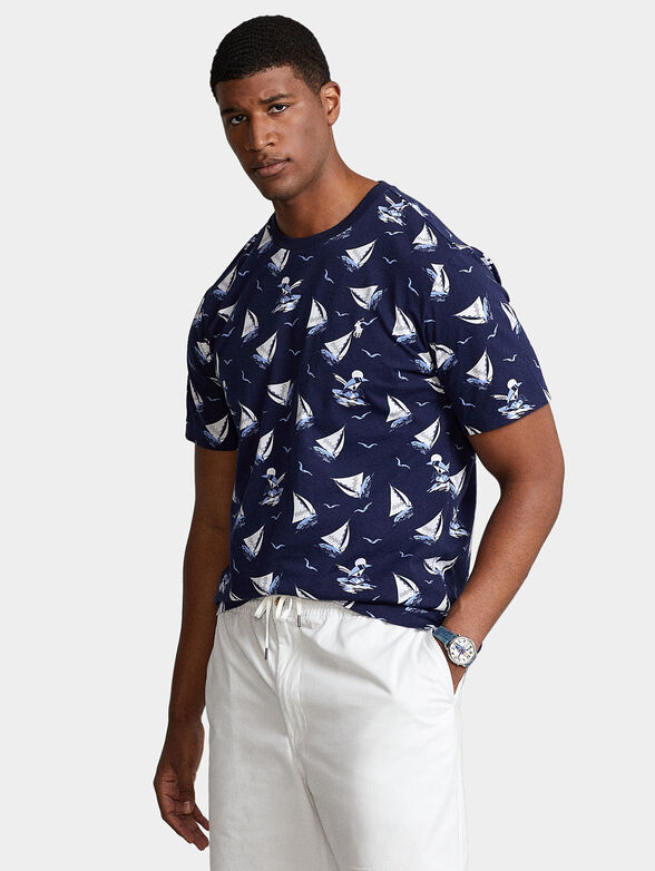 T-shirt in blue color with Polo Bear print - 1