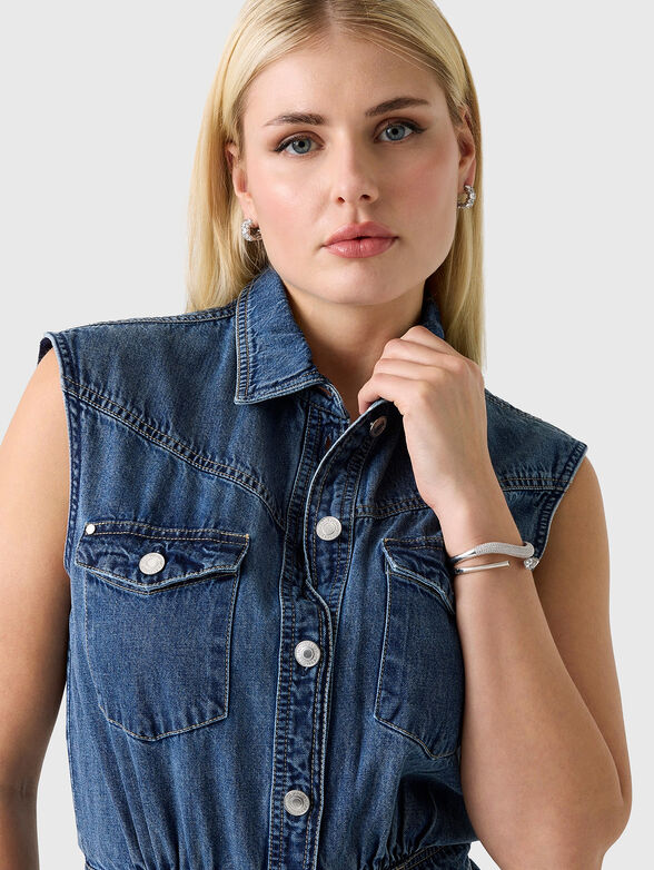 Denim maxi dress - 4