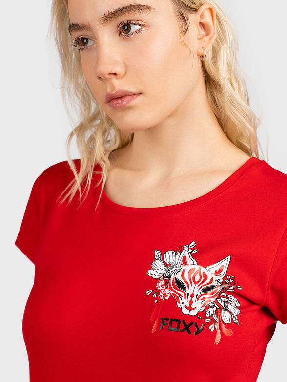 TSL 051 red T-shirt with print on the back - 2