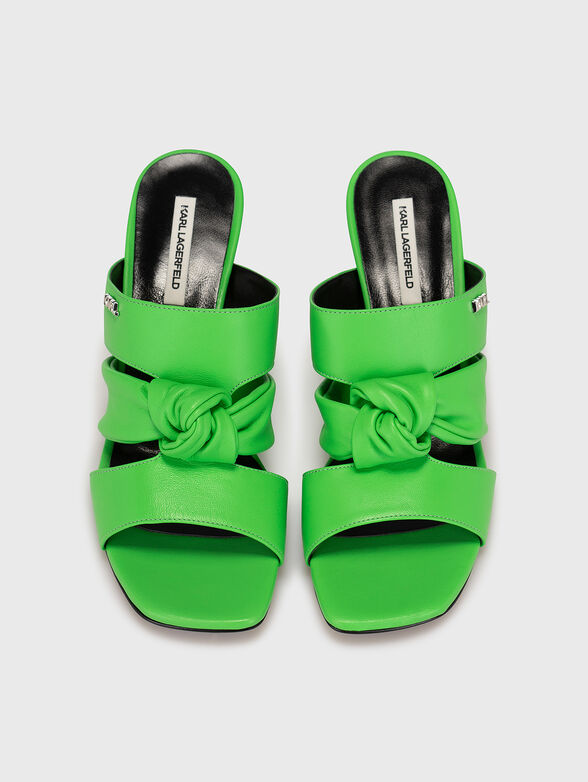 Black leather heeled sandals PANACHE - 6