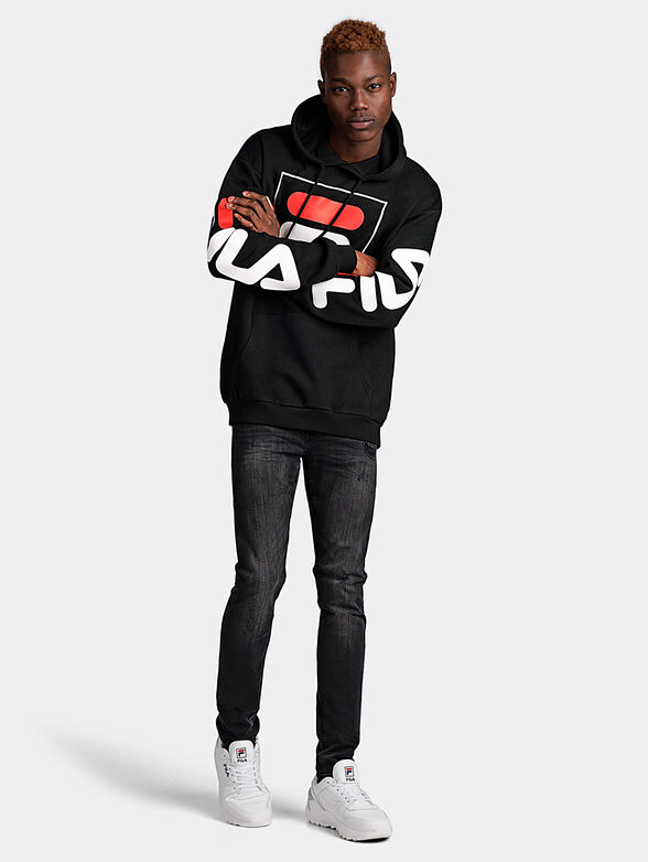 Hooded sweatshirt with maxi logo print - 2