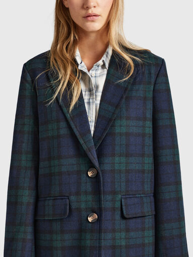 EILEEN coat in wool blend with checked print - 5
