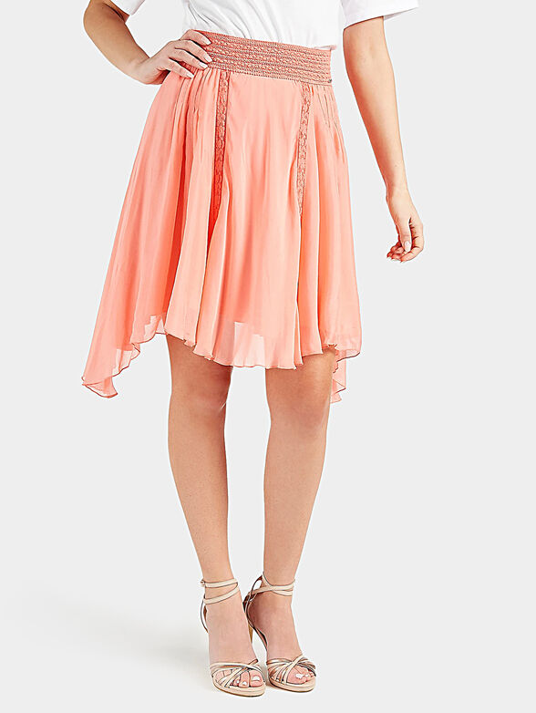 Silk blend skirt with lace details - 1