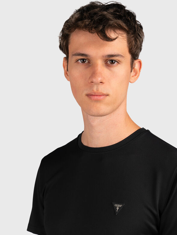 Black cotton blend t-shirt - 4