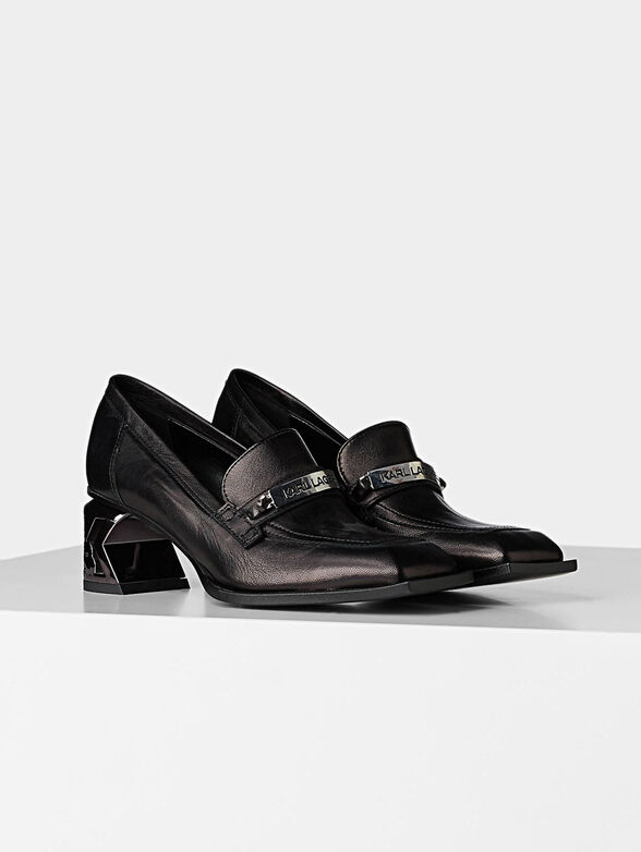 K-BLOK leather loafers with accent heel - 1