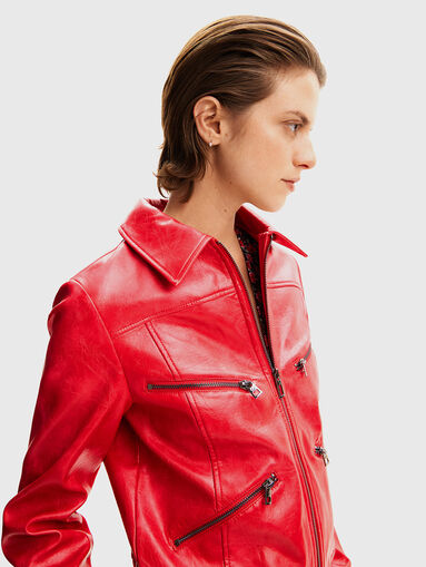 Black biker jacket in eco leather  - 5