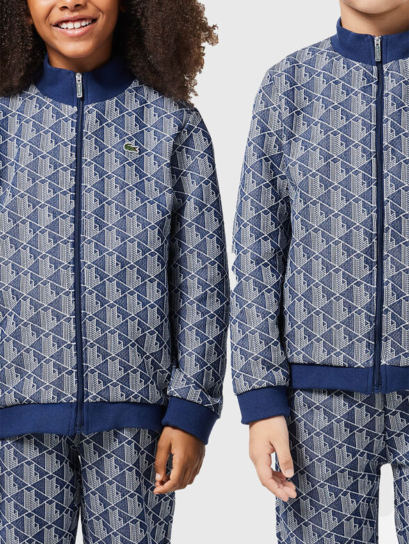 Black sweatshirt with geometric pattern  - 1