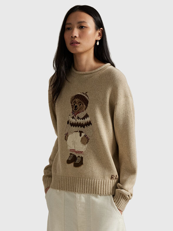 Cotton sweater with Polo Bear embroidery - 1