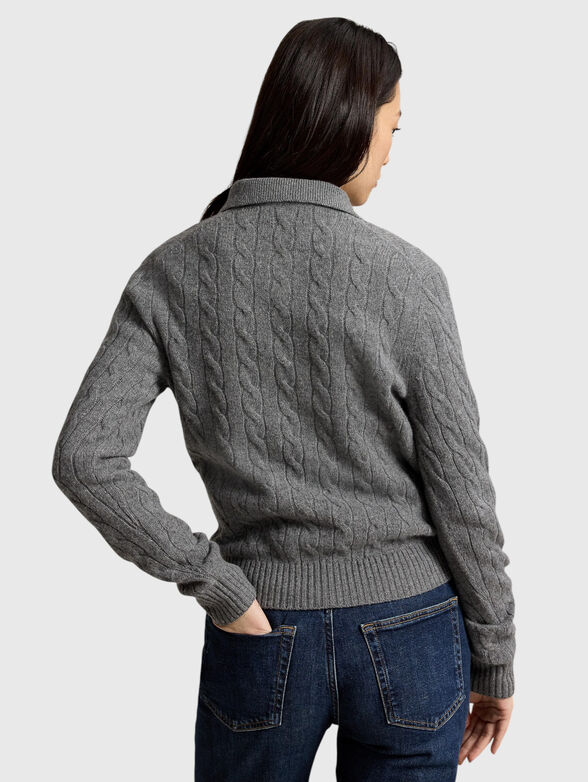 Gray sweater with an embroidered logo - 3