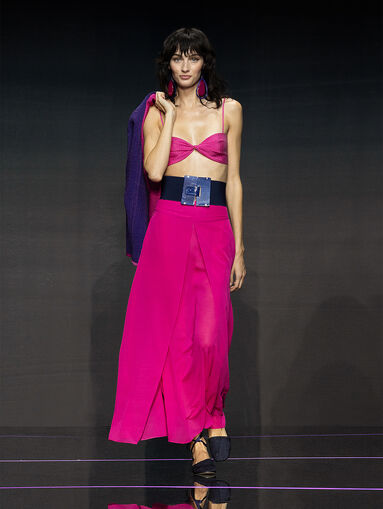 Maxi skirt in fuxia - 5