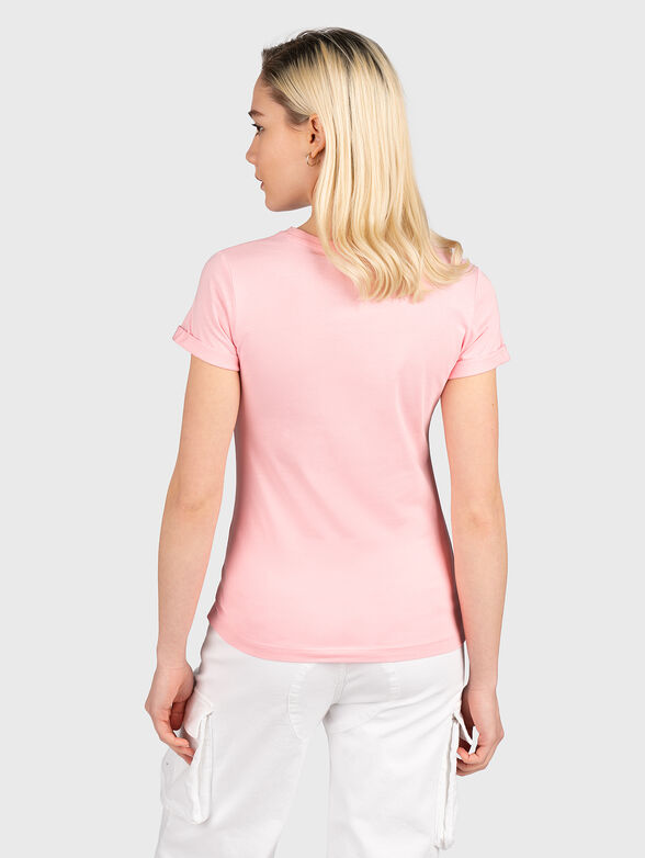 Black cotton T-shirt with logo accent - 3