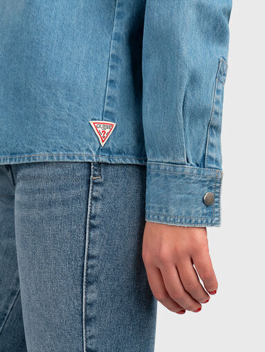 Denim shirt with embroidery  - 4