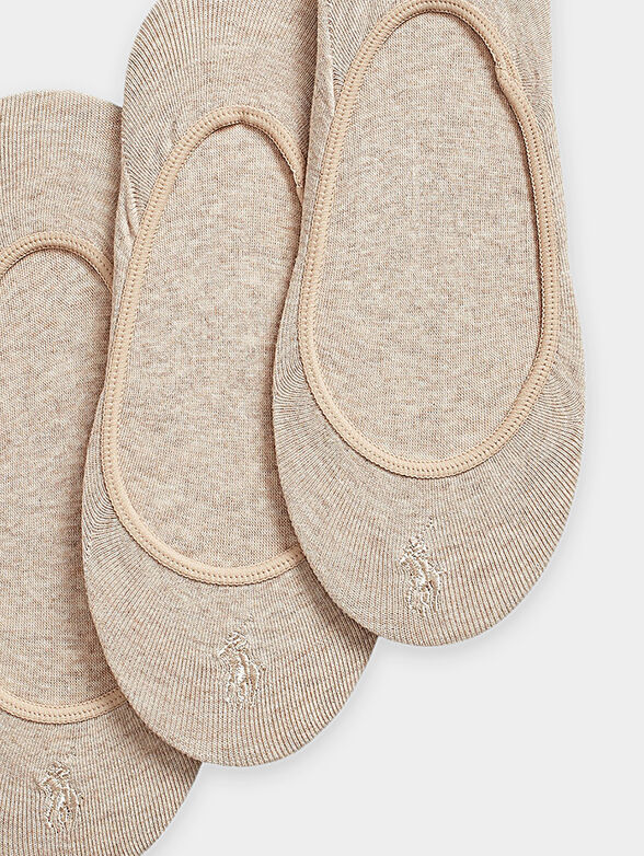 Set of three pairs of beige socks - 2