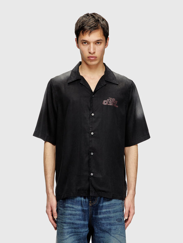 Short sleeve shirt with logo print - 1