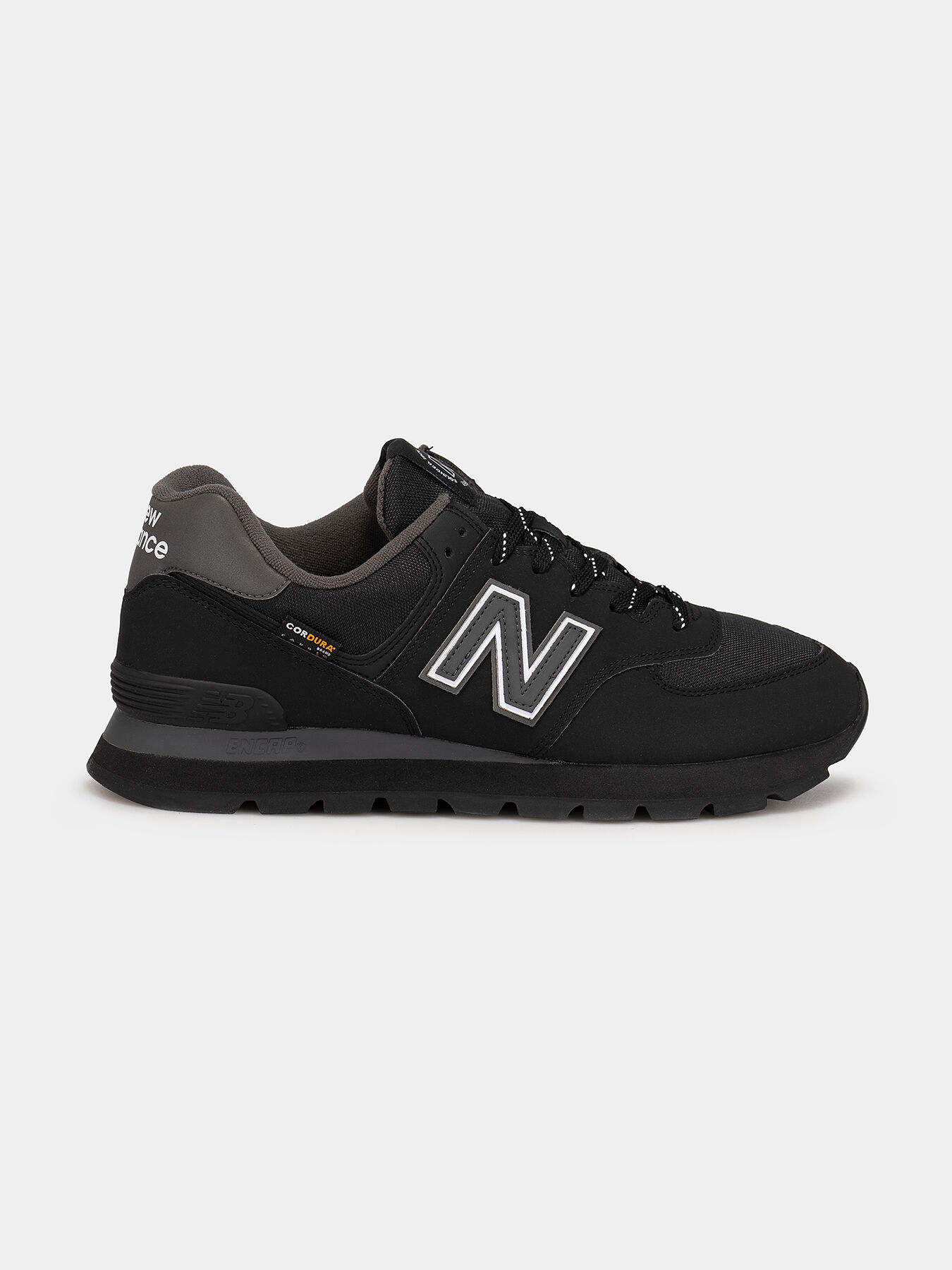 574 black sneakers with logo detail brand New Balance