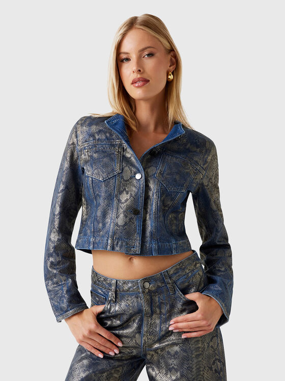 TERSA denim jacket with animal print - 1