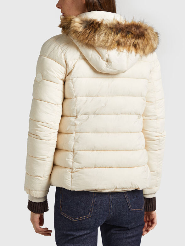 Puffer jacket in ecru color  - 3