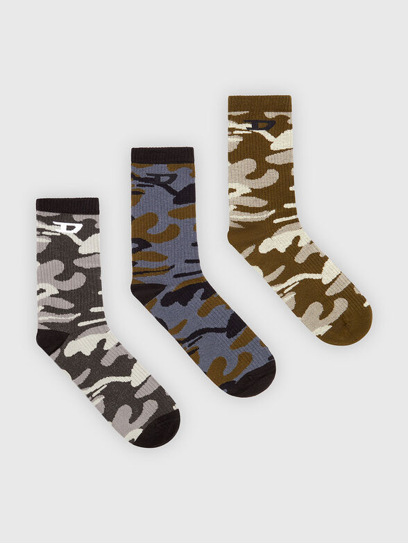 Тhree pairs of socks with camouflage print - 1