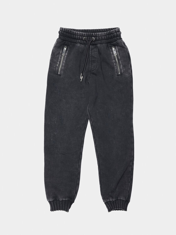 Памучен спортен панталон PDOC в черен цвят - 1