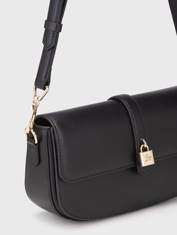 Leather crossbody bag with logo - 4