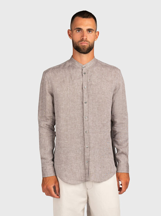 Linen shirt in beige - 1