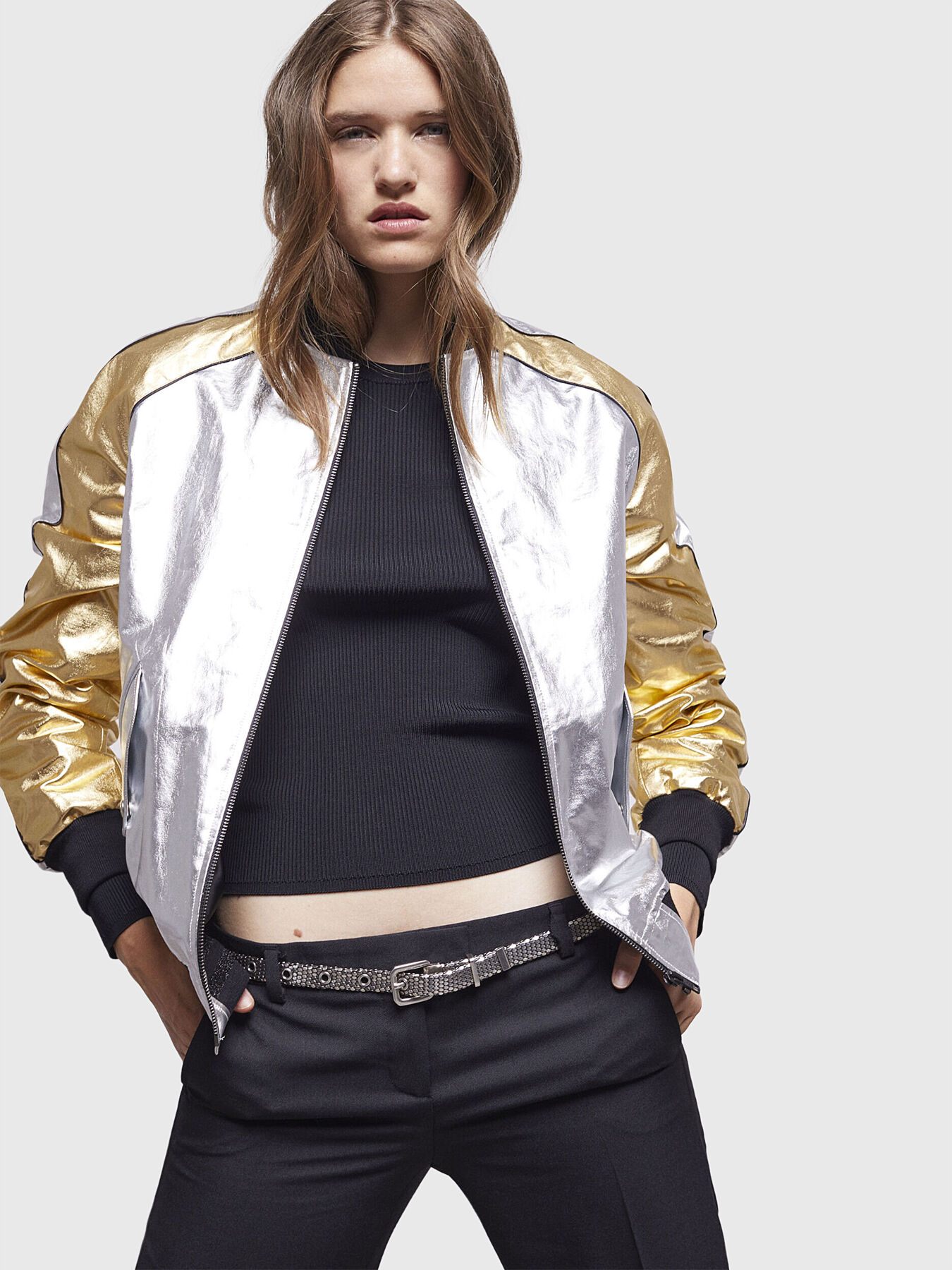 Bomber jacket with metallic effect brand THE KOOPLES Globalbrandsstore en