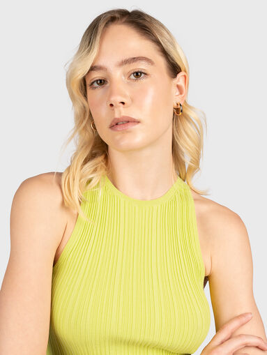 Black ribbed viscose blend top - 4