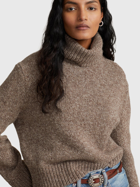 Knitted sweater with turtleneck in wool blend - 4
