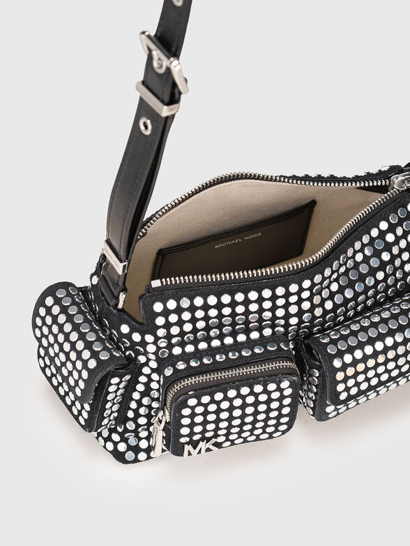 Leather crossbody bag with eyelets - 6