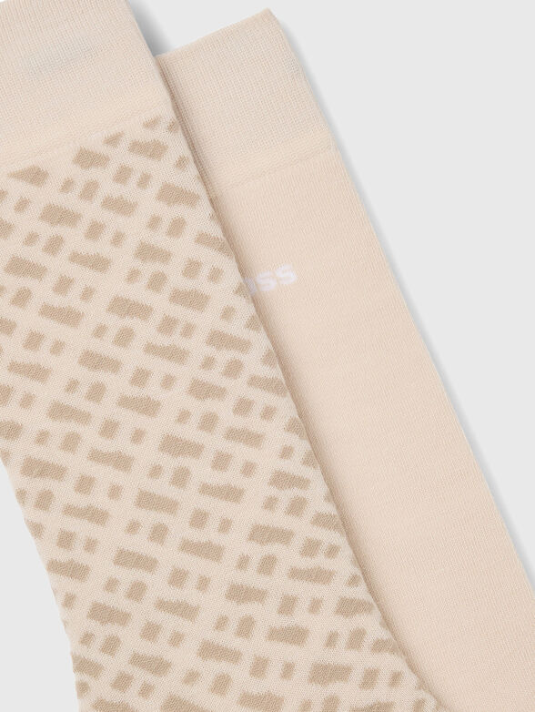 Socks in beige with monogram - 2