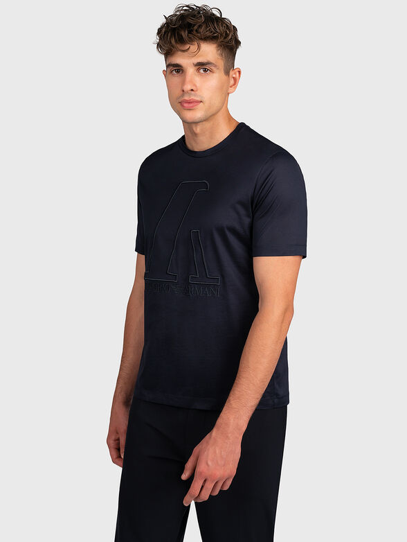 Blue t-shirt with logo accent - 1