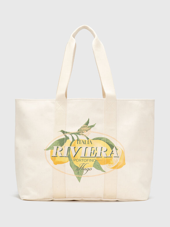 Textile bag with a floral print - 1
