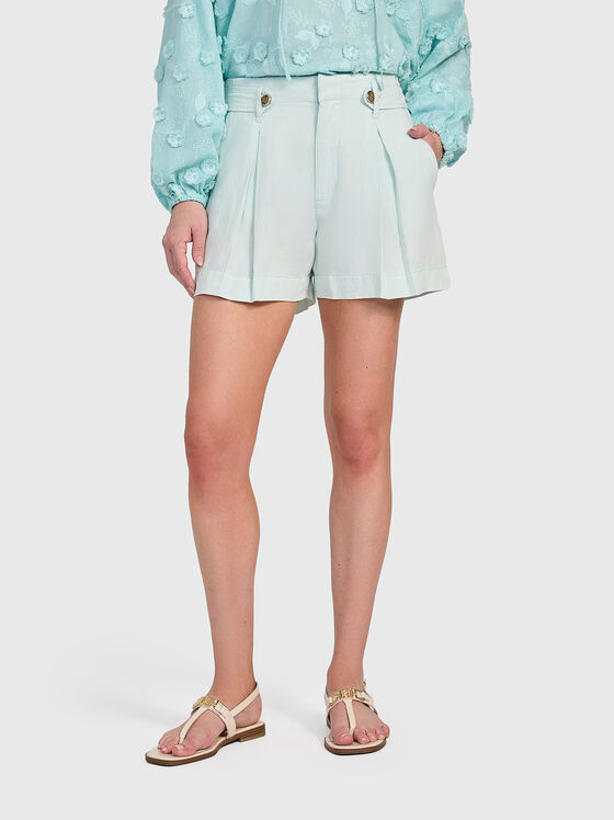Светлосини къси панталони SHAYE с басти - 1
