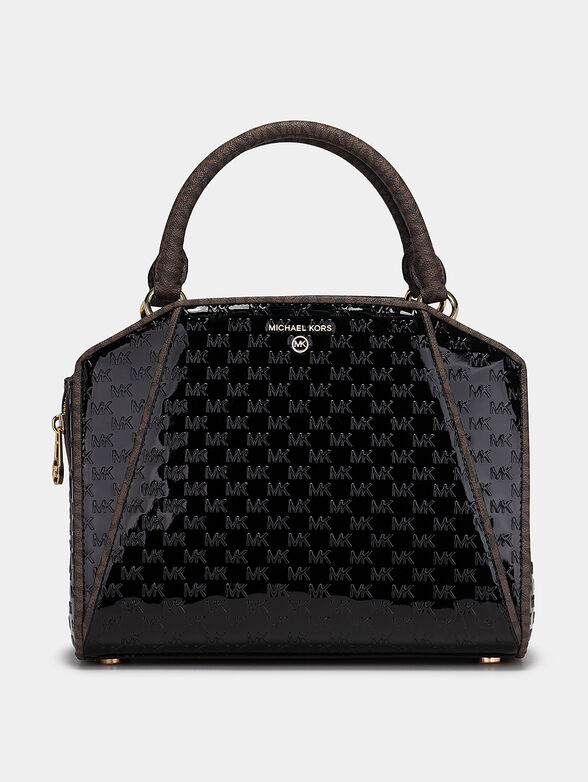 Patent leather bag with embossed logo - 1