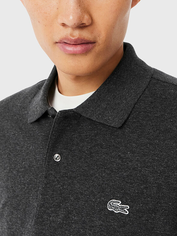 Dark gray cotton polo shirt - 4