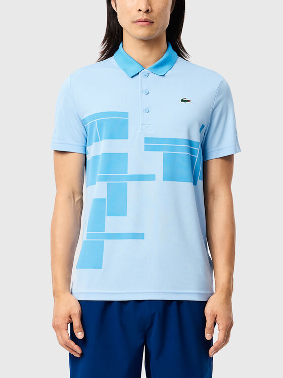 Polo shirt with contrast collar and print - 1