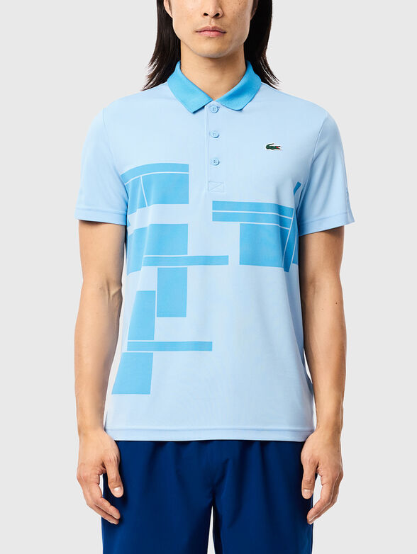 Polo shirt with contrast collar and print - 1